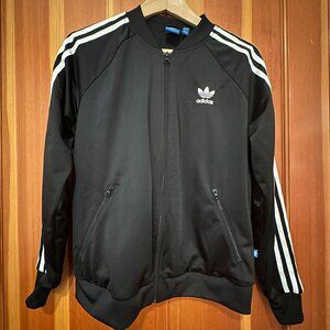 [adidas] Vintage Adidas Track Jacket w/ White Stripes and Logo on Back - Size M
